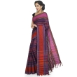 Full draped view of The CrazyLooms black multi colour Dhaniakhali handloom cotton saree showcasing traditional craftsmanship