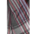 Close-up of grey Dhaniakhali saree fabric displaying handcrafted cotton weave texture and traditional pattern details
