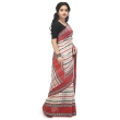 Elegant white and red Dhaniakhali cotton saree showcasing traditional handwoven craftsmanship and heritage styling