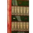 Close-up of woven fish motif pallu and decorative border on Tangail saree