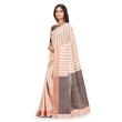 Traditional Bengali handwoven Tangail saree with elegant orange design