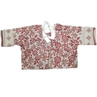 red white round neck blouse front view