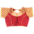 Red round neck blouse front