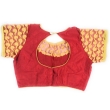 Red round neck blouse back