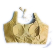 Gold U-neck blouse back