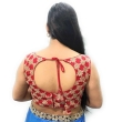 Red net blouse back view