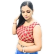 Red round neck blouse