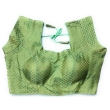Green Chanderi blouse for women with elegant U-neck design