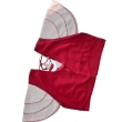 Red dupion silk women's V-neck blouse side profile