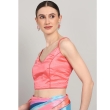 Pink silk blend V-neck blouse for women side profile