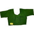 Women's green formal round neck blouse front view