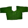 Women's green formal round neck blouse back view