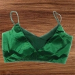 Women's green V-neck blouse back view