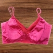 Women's pink V-neck blouse back view