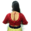 Women's classic round neck blouse back view