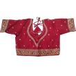 Women's round neck polysilk blouse front view