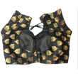 Black printed Shilpanjali sweetheart neck blouse for women back view