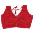Red Shilpanjali V neck blouse for women back view