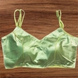 Lemon green Shilpanjali V neck dupion silk blouse for women back view