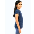 Navy blue girls T-shirt side profile view