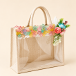 beige jute handbag front view handmade