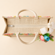 beige jute hand bag side angle