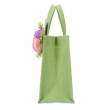 strong handle green jute tote bag