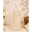 natural white jute bag side angle beige