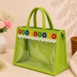 handmade green jute bag transparent gift bag