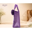 lavender jute hand bag side angle