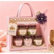 pink jute handbag front view transparent gift bag