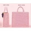 reusable jute shopping bag pink color