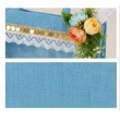 jute bag with clear front panel blue color