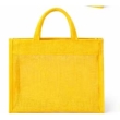 handmade jute gift bag mustard color