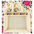 beige transparent jute bag front view