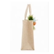 floral patch jute bag side angle transparent panel