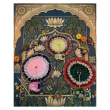 Premium Krishna poshak with floral border, heavy embellishment and pagdi