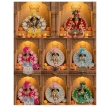 multicolor laddu gopal heavy zardosi poshak size 6 pearl tassel mukut set stone detailing