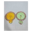 front view yellow green laddu gopal floral embellished dress