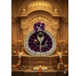 close up deep purple laddu gopal poshak embellished border detail