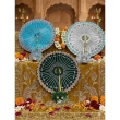 front view multicolor laddu gopal poshak floral stone embroidery