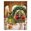 decorative peacock design jhula swing with Meena work for Krishna idol