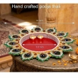 handcrafted pooja thali with peacock motif for festive and pooja use