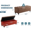 front view brown ottoman bench with storage seating
