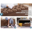 side view brown ottoman bench for bedroom hall living room