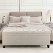 front view cream ottoman bench with storage seating