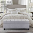 side view cream upholstered ottoman bench storage sofa