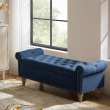 front view blue ottoman storage bench sofa seating