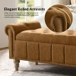 front view orange ottoman storage bench sofa seating