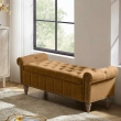 side view orange ottoman bench sofa storage furniture